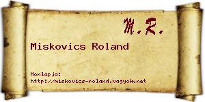 Miskovics Roland névjegykártya