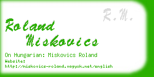 roland miskovics business card